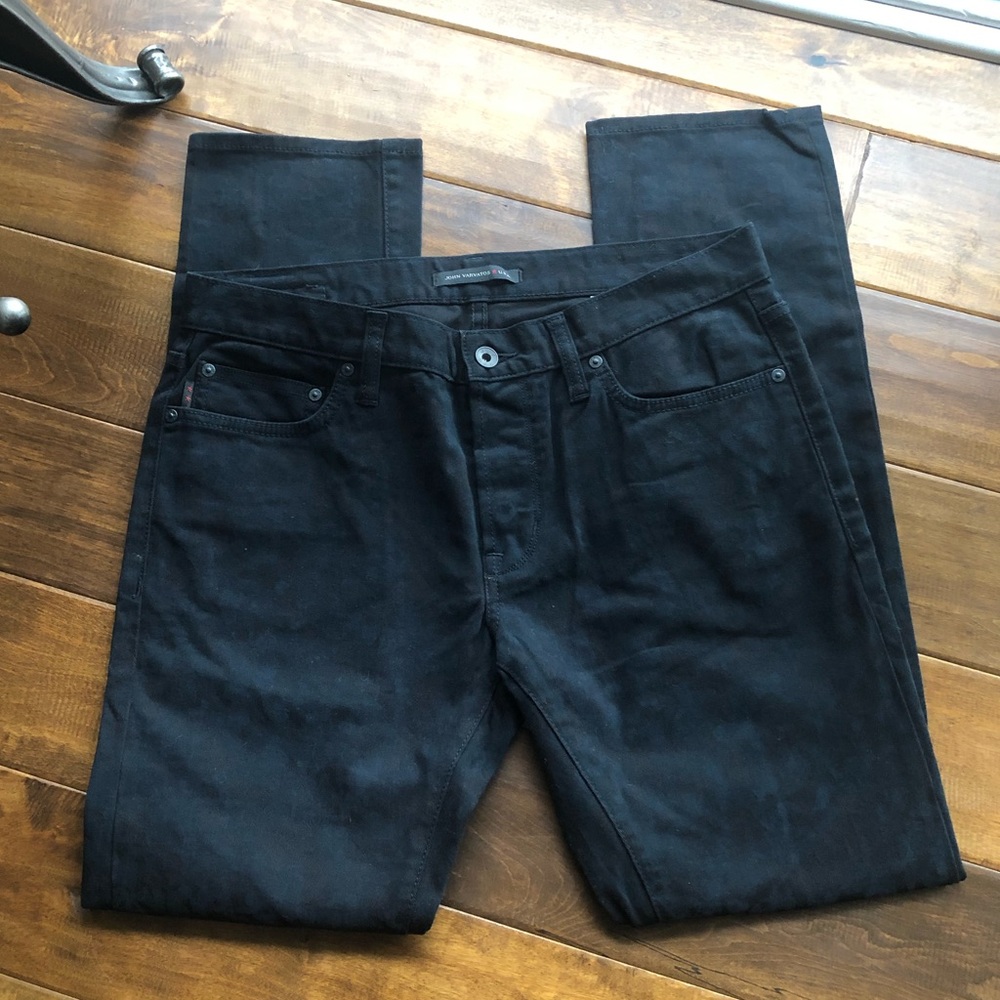 Rare New John Varvatos Cheetah 🐆 print skinny Jeans 32 x 31 Navy